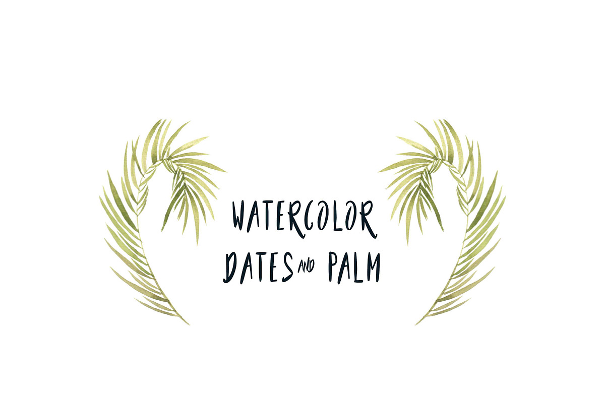 Watercolor Dates & Palms in Objects - product preview 8