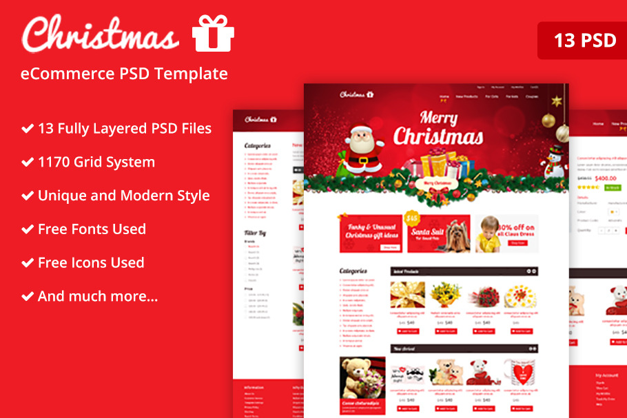 Christmas- eCommerce PSD Template