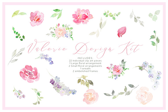 Watercolor Clipart: Valerie Kit in Illustrations - product preview 4