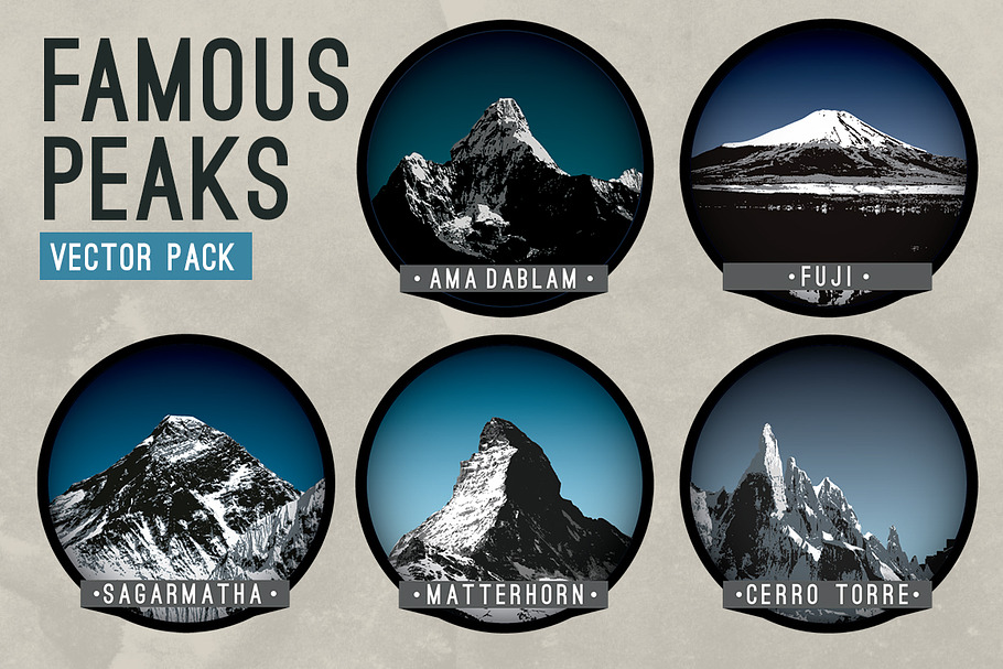 Famous Peaks Vector Pack