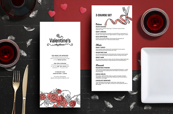 Valentines Menu Template in Flyer Templates - product preview 1