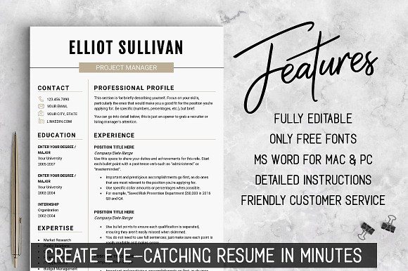 RESUME Design CV Template (MS Word) in Resume Templates - product preview 1