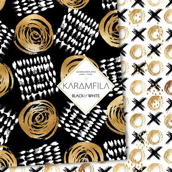 Black and White Doodles Patterns in Patterns - product preview 1