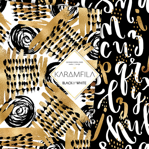 Black and White Doodles Patterns in Patterns - product preview 5