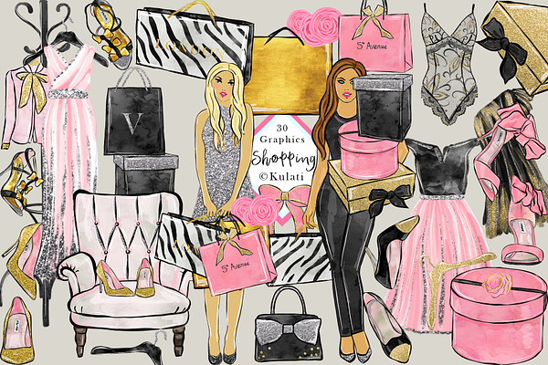 Glam Shopping clip art / images