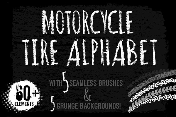 Motorcycle Tire Alphabet