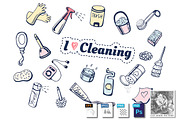 I love cleaning icons set
