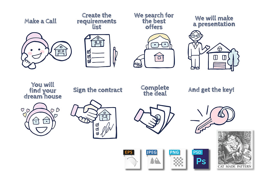 Real estate services icons in Illustrations - product preview 8