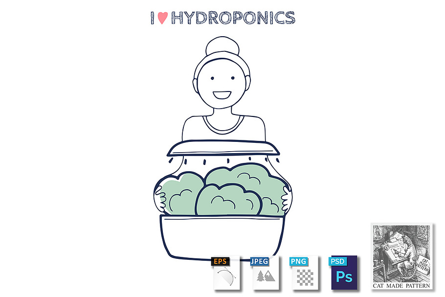 I love hydroponics in Illustrations - product preview 8