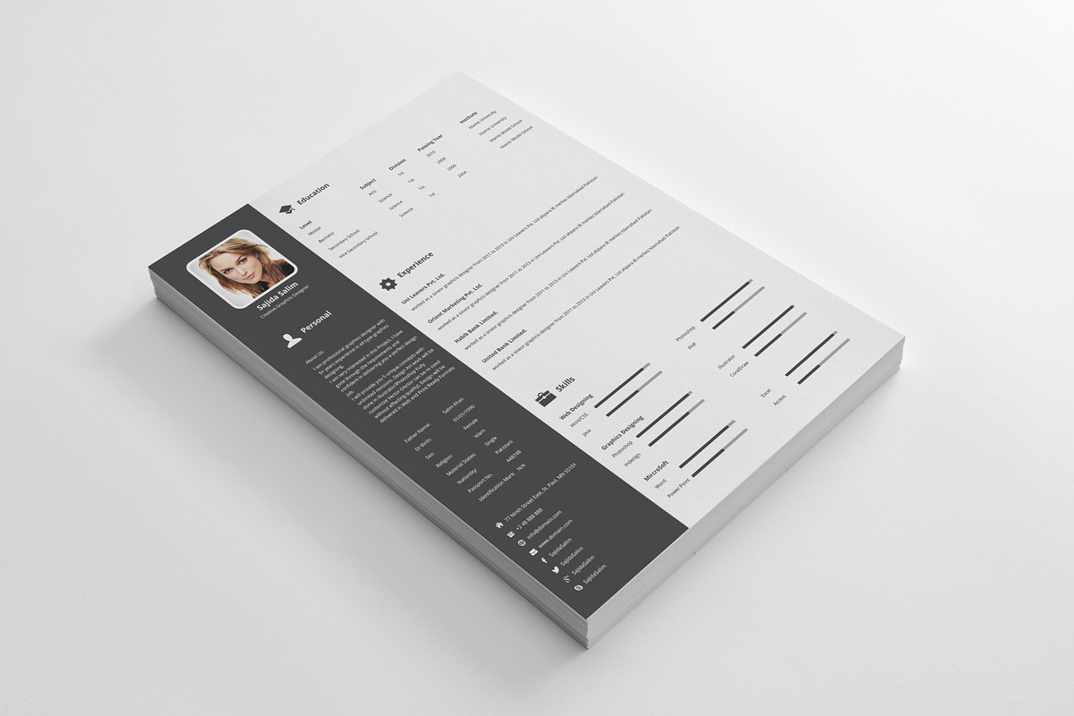 Simple and Clean Resume/CV in Resume Templates - product preview 8
