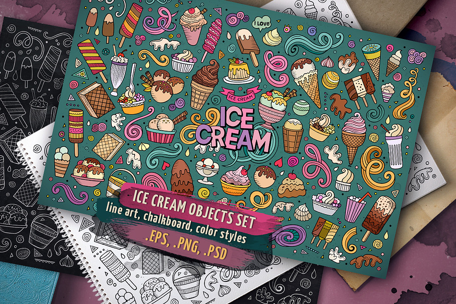 Ice Cream Objects & Elements Set in Objects - product preview 8