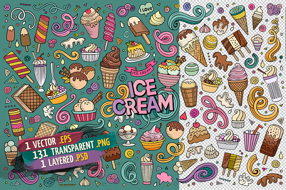 Ice Cream Objects & Elements Set in Objects - product preview 1