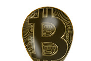 Illustration of bitcoin price bubble using balloon