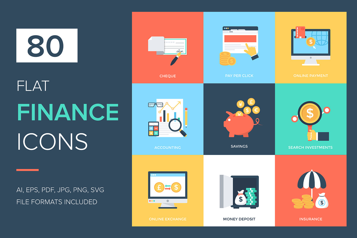 80 Finance Vector Icons in Graphics - product preview 8