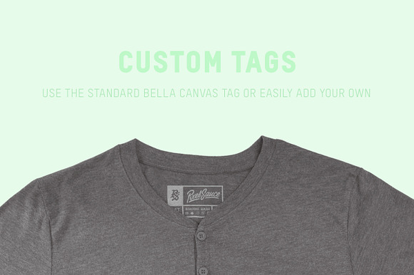 Bella Canvas 3125 Triblend Henley in Product Mockups - product preview 5