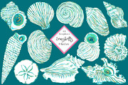 Glitter Seashells clipart / graphics