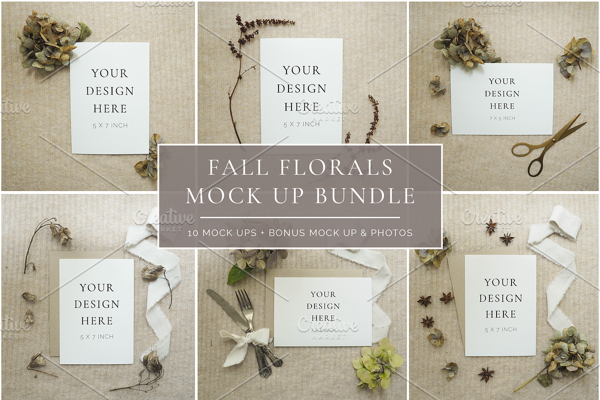 Fall Florals Mockup Bundle + Bonus in Print Mockups - product preview 8