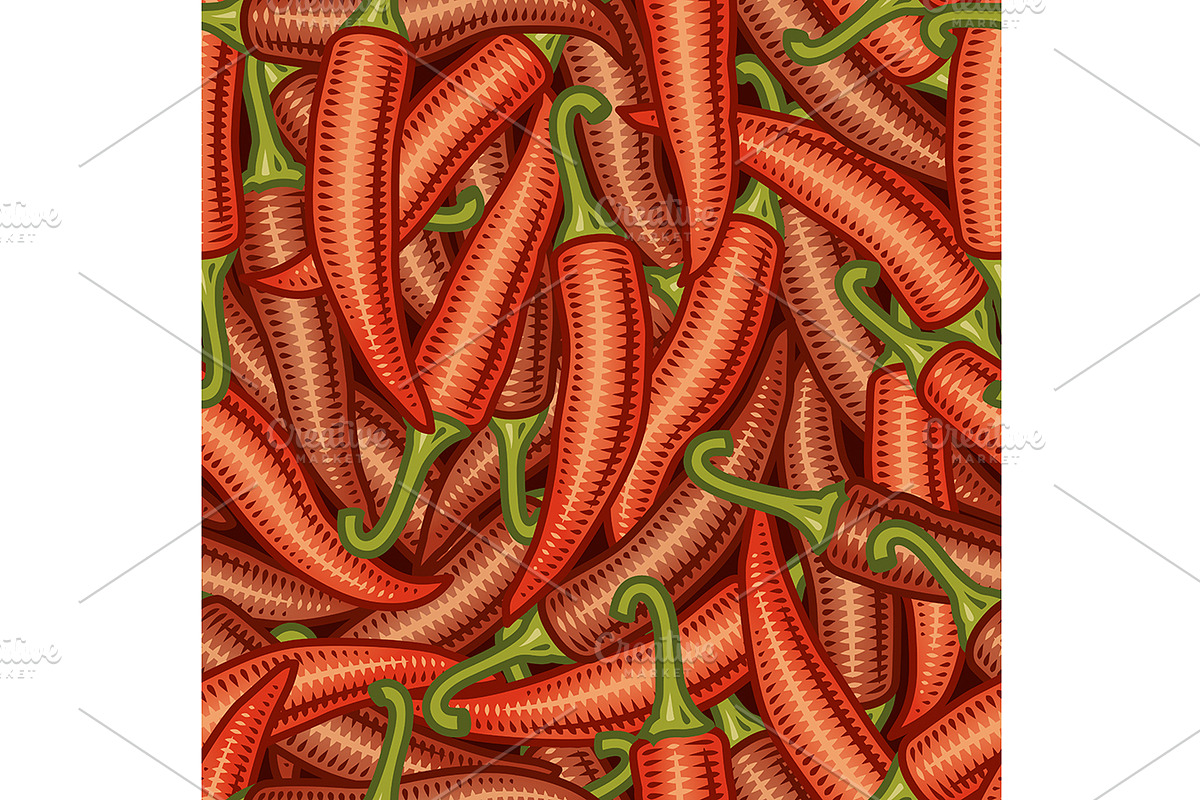 Seamless Chili Pepper Pattern in Patterns - product preview 8
