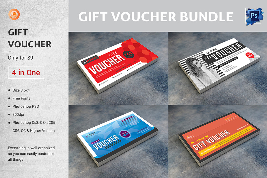 Gift Voucher Bundle in Card Templates - product preview 8