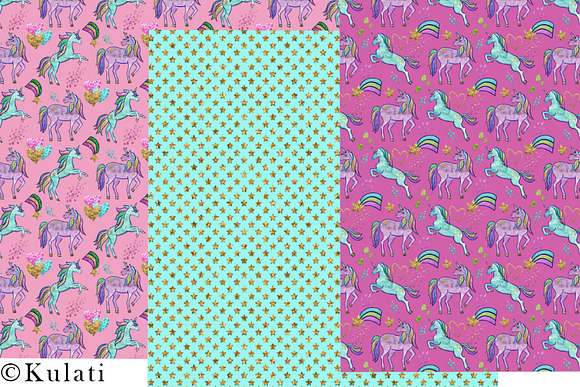 Glitter Unicorns patterns in Patterns - product preview 1