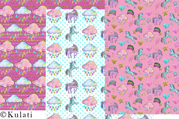Glitter Unicorns patterns in Patterns - product preview 3