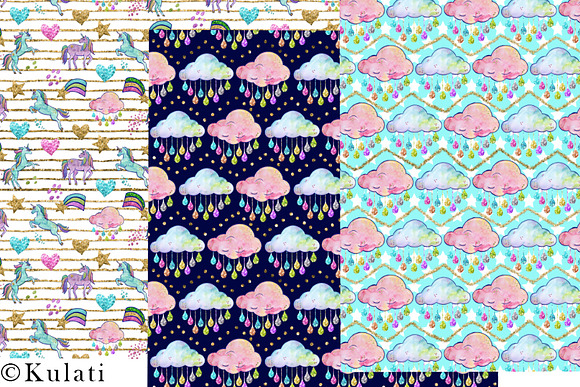 Glitter Unicorns patterns in Patterns - product preview 4