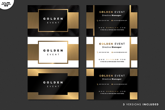 GOLD BLACK & WHITE Business Card in Business Card Templates - product preview 2