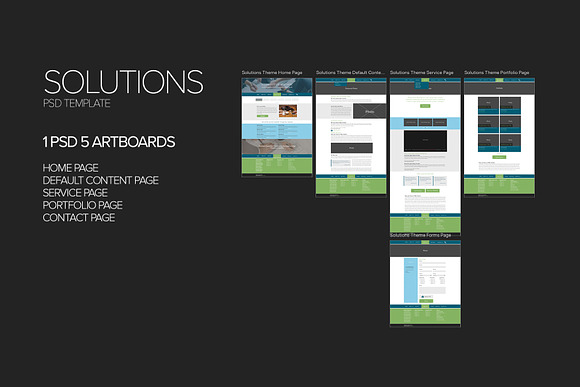 Solutions PSD Template in UI Kits and Libraries - product preview 1