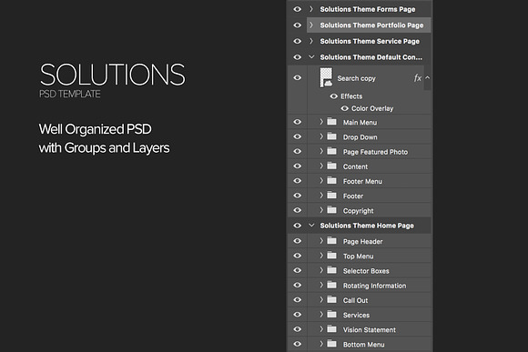 Solutions PSD Template in UI Kits and Libraries - product preview 2