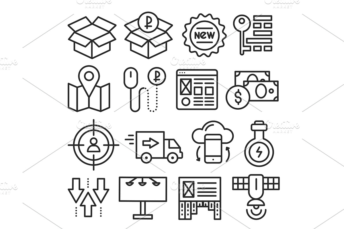 lines icons pack collection in Illustrations - product preview 8