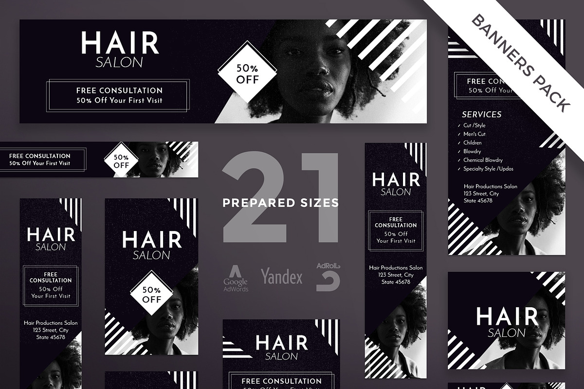 Banners Pack | Hair Salon in Templates - product preview 8