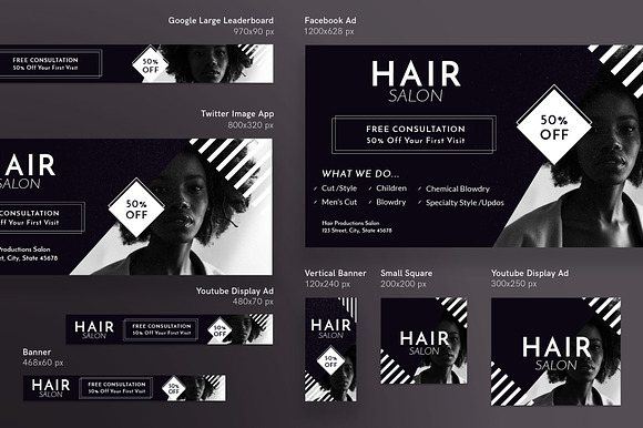 Banners Pack | Hair Salon in Templates - product preview 1