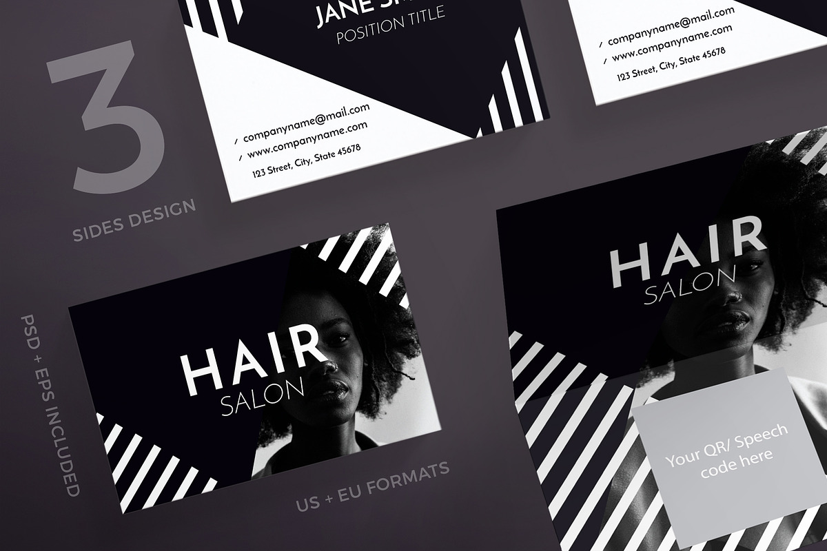 Business Cards | Hair Salon in Business Card Templates - product preview 8