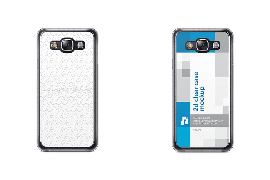 Galaxy E5 2d Clear Mobile Case in Product Mockups - product preview 8