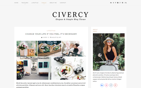 Civercy - Elegant WordPress Theme in WordPress Blog Themes - product preview 3