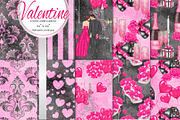 valentine digital paper set
