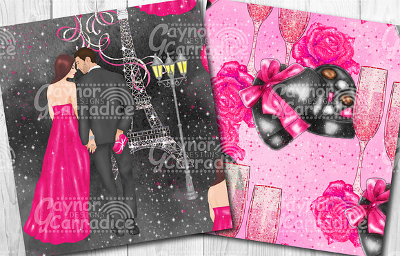valentine digital paper set in Patterns - product preview 1
