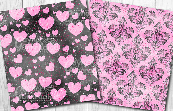 valentine digital paper set in Patterns - product preview 4