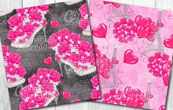 valentine digital paper set in Patterns - product preview 5