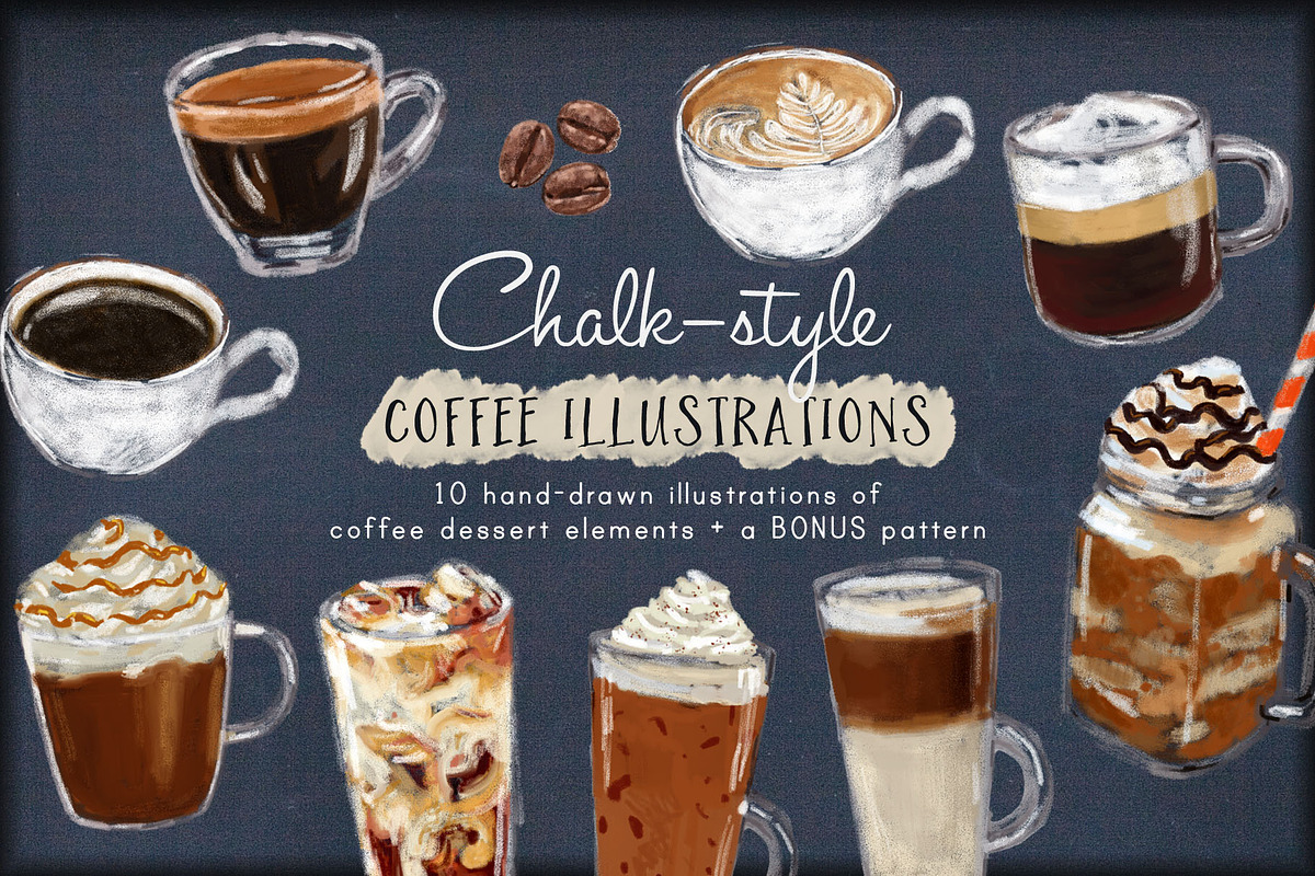 Coffee Drinks and Desserts Clip Art in Illustrations - product preview 8