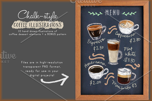 Coffee Drinks and Desserts Clip Art in Illustrations - product preview 1