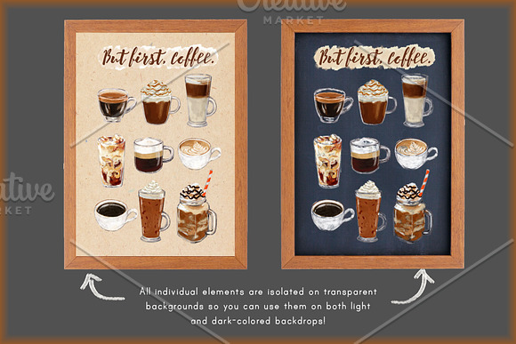 Coffee Drinks and Desserts Clip Art in Illustrations - product preview 4
