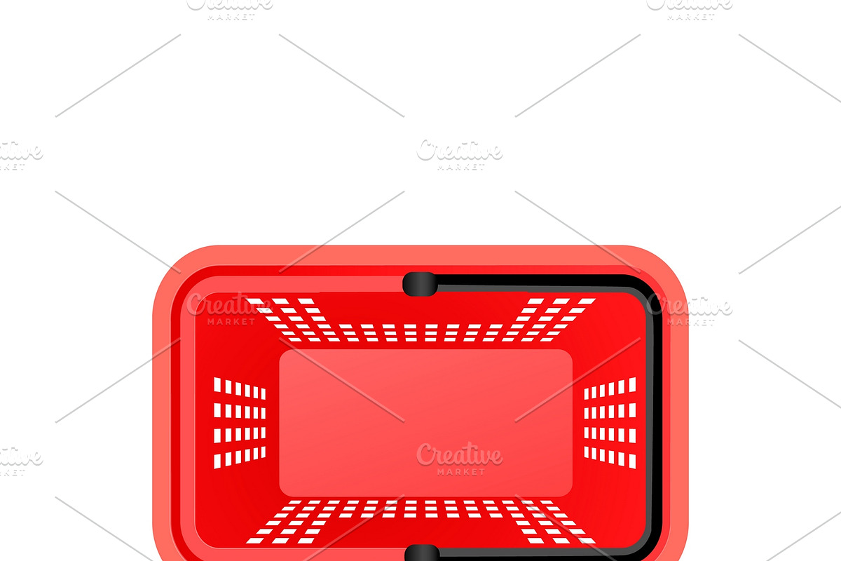 Isolated Supermarket Basket Top View in Illustrations - product preview 8