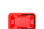 Isolated Supermarket Basket Top View