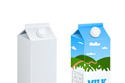 Realistic Milk Boxes Isolated