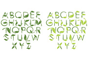 Font set with leaves
