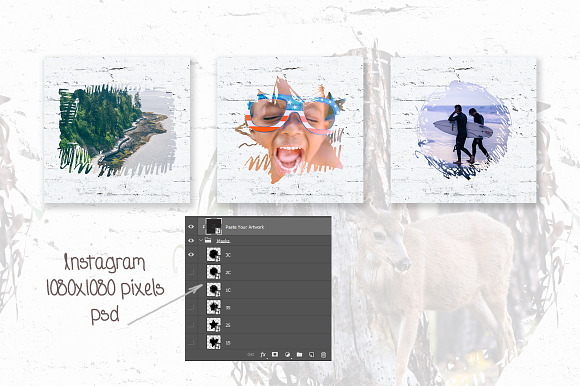 Grunge Masks. Instagram. in Instagram Templates - product preview 2