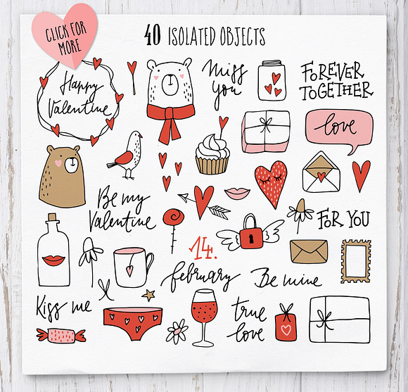 Happy Valentine graphic set in Illustrations - product preview 2