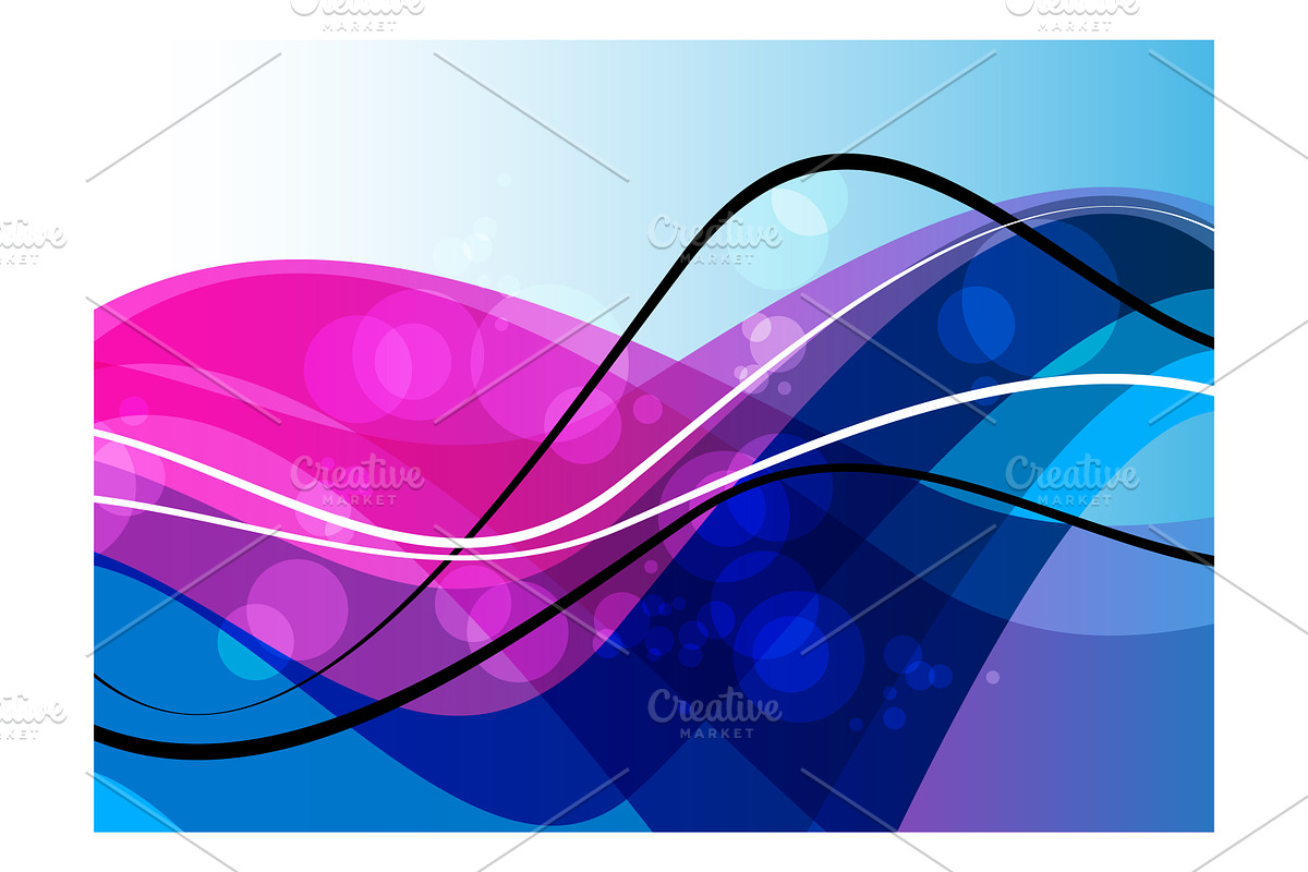Wave abstract background template in Illustrations - product preview 8