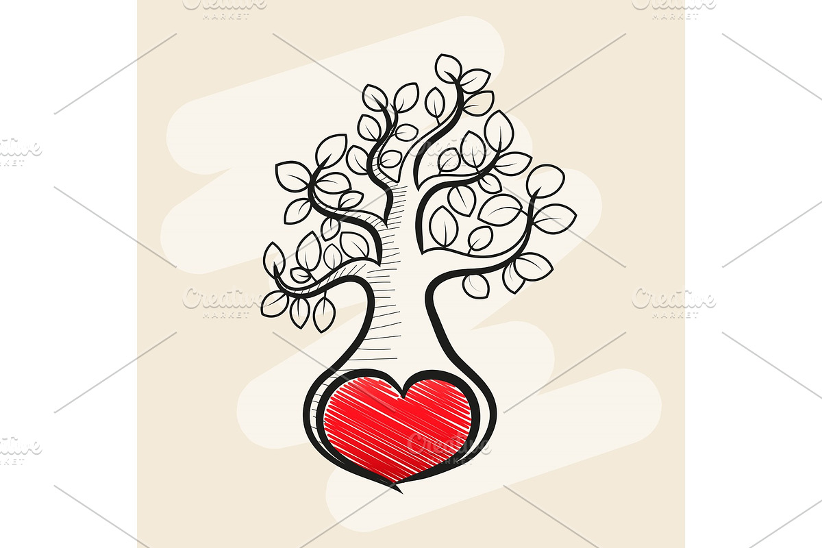 Love tree with heart leaves in Illustrations - product preview 8